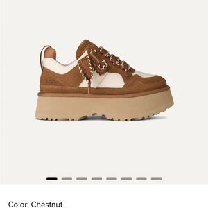 UGG Chestnut and Cream Astromel Platform Shoes